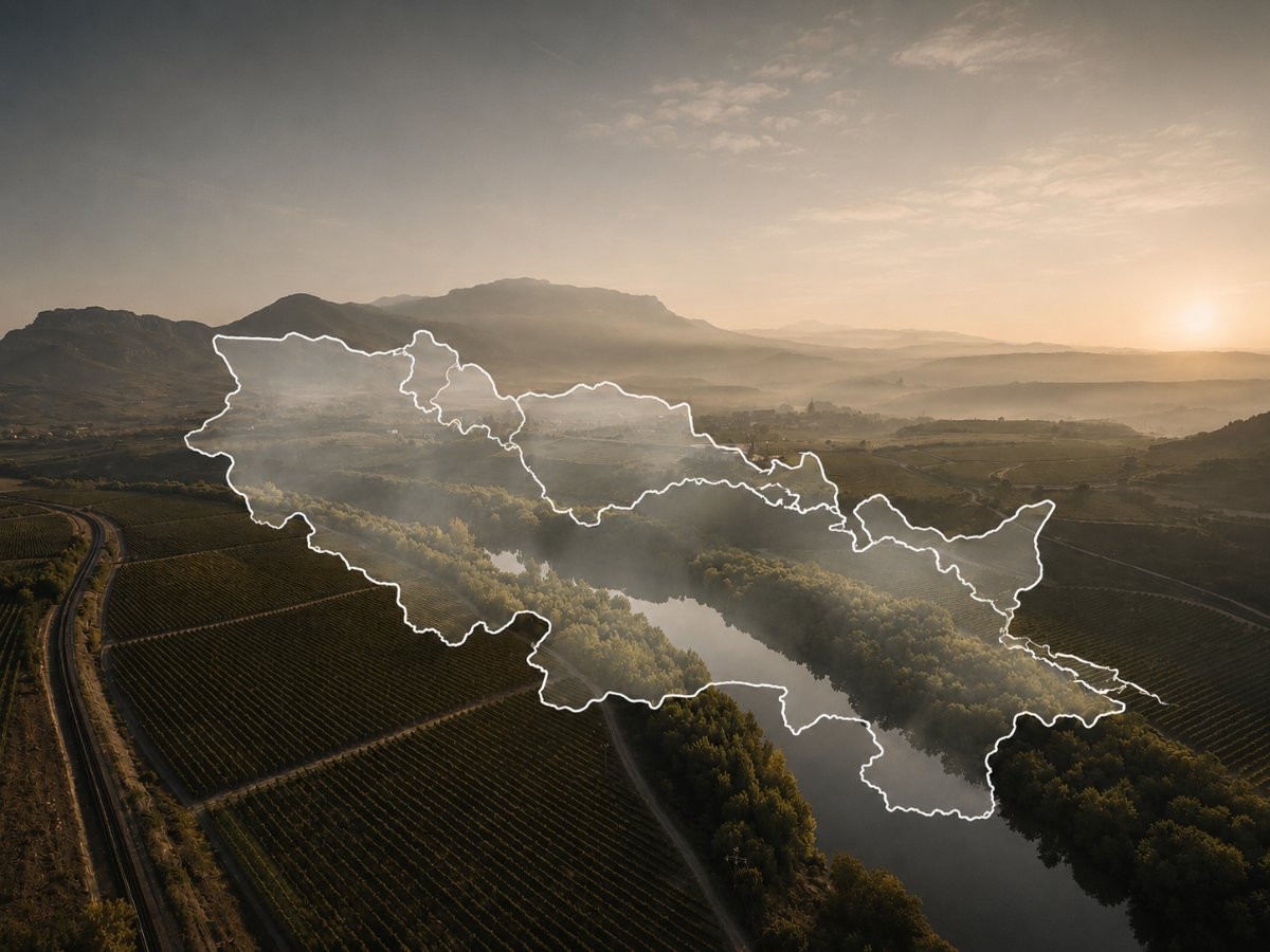 Wijngaardlandschap in Rioja — illustratie bij artikel over viñedo, paisaje en nieuwe generatie producenten