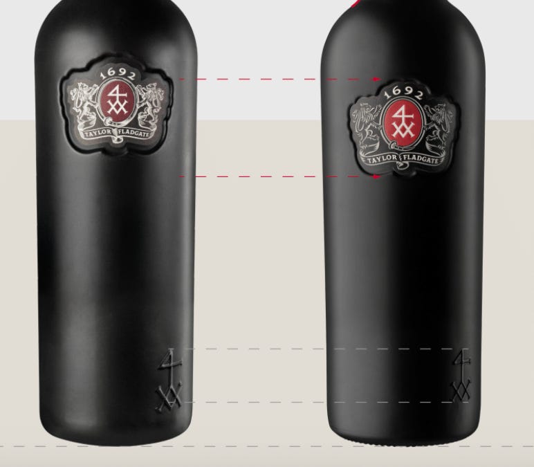 Taylor Fladgate Port-fles, lichter glas